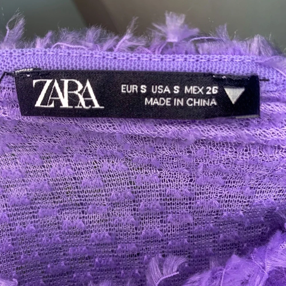 Zara Feather Effect Purple Sweater - Size US S - Picture 6 of 6